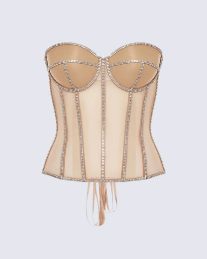 Rhinestone Mesh Sexy Restraint Belt