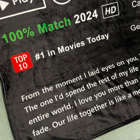 Custom LOVEFLIX Movie Photo Blanket with Your Love Story