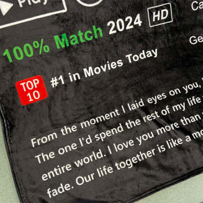 Custom LOVEFLIX Movie Photo Blanket with Your Love Story