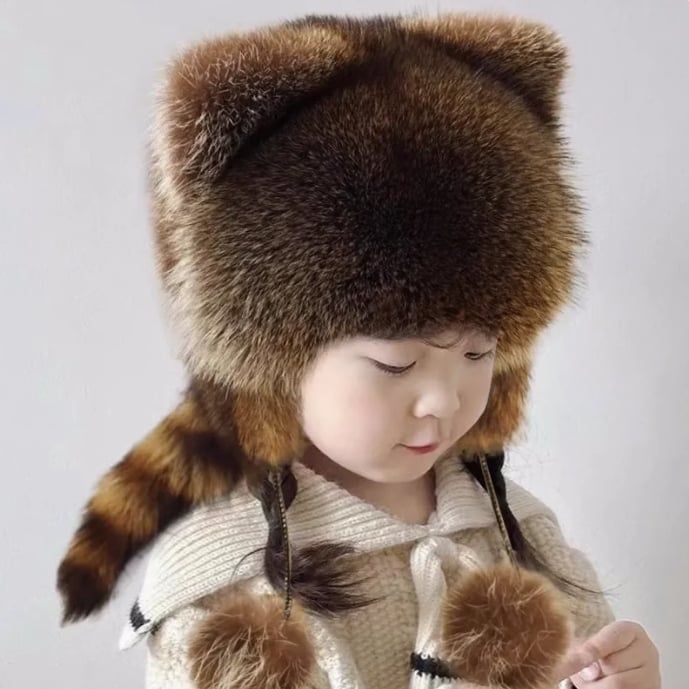❄️Winter Cute Raccoon Plush Hats