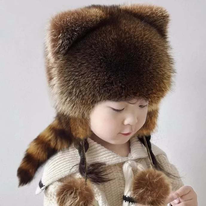 ❄️Winter Cute Raccoon Plush Hats