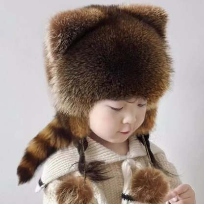 ❄️Winter Cute Raccoon Plush Hats