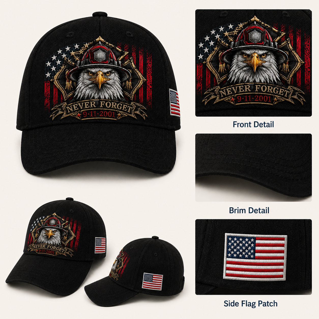 🧢Never Forget Memorial Cap 🎁 Buy the Cap Get the Matching Tribute Coin FREE