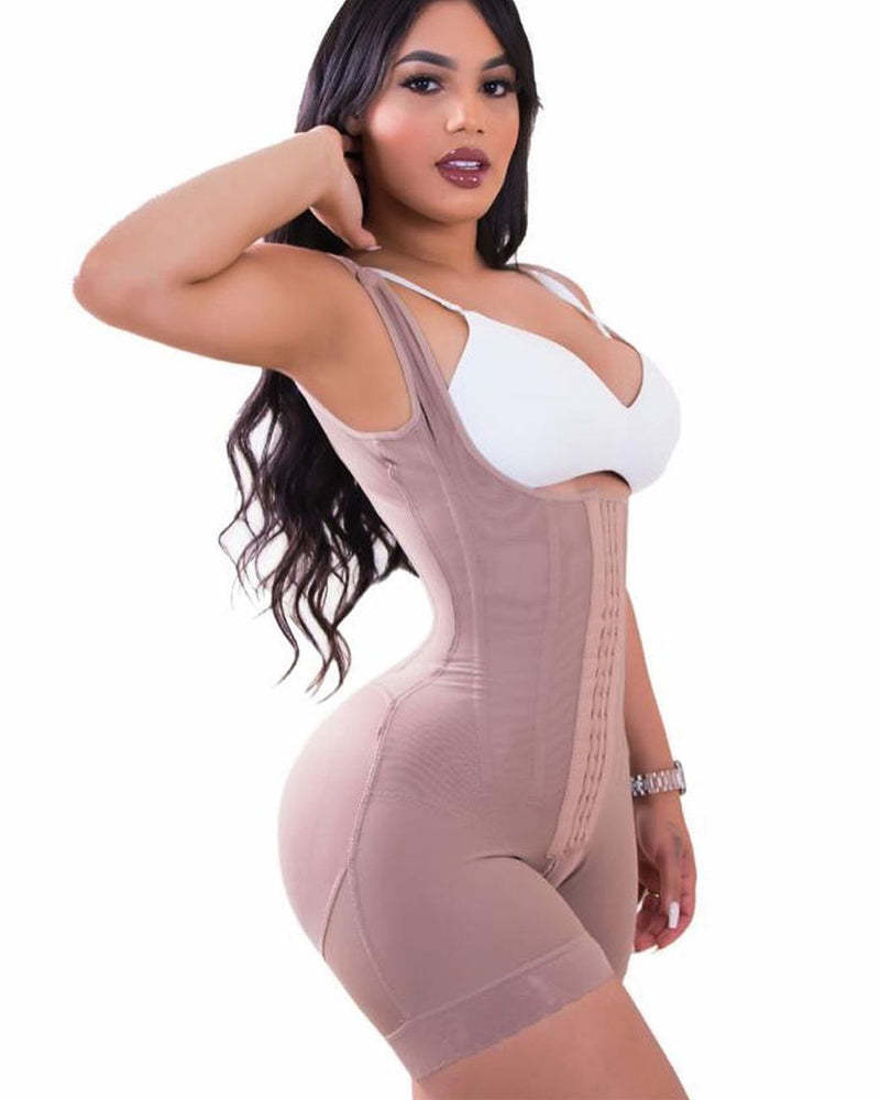 High Double Compression Garment Abdomen Control Hook And Eye Closure Tummy Control Adjustable Bodysuit