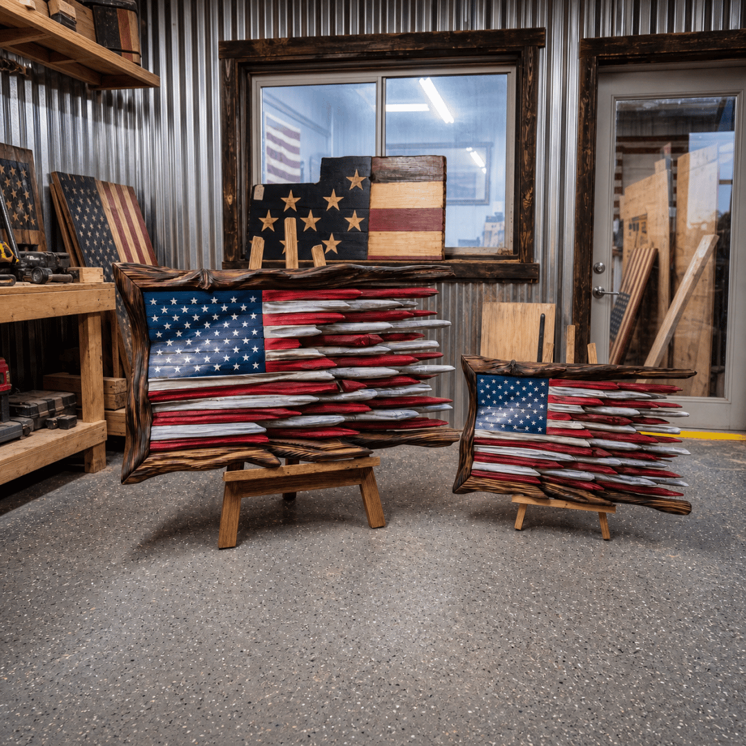 Handmade Wooden American Flag Wall Art 🔥
