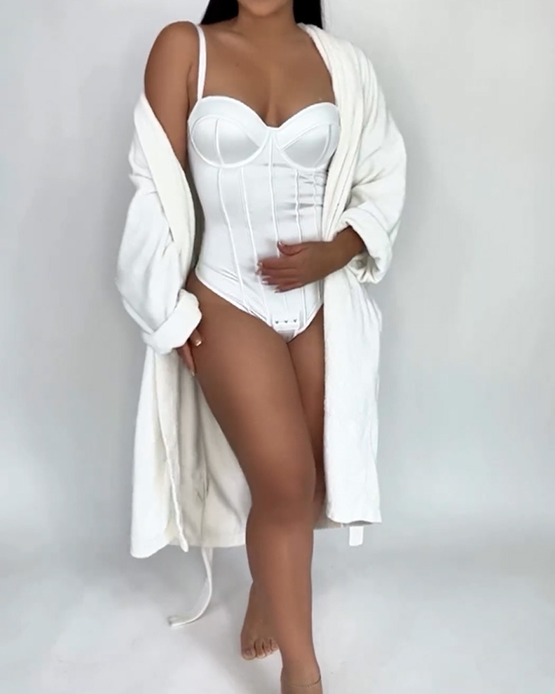 Triangle Bodysuit With Bra