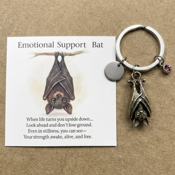 🔥🦇Emotional Support Bat Inspirational Keychain