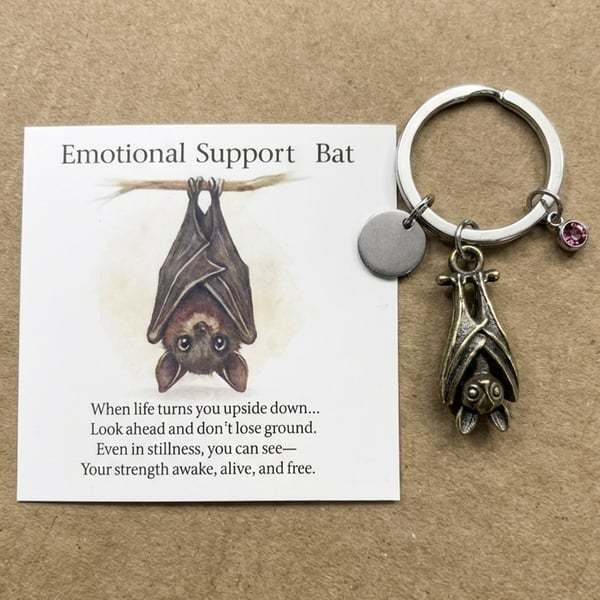 🔥🦇Emotional Support Bat Inspirational Keychain