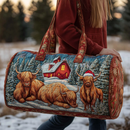 🎉Flash Sale 57% OFF❤️Highland Cow Quilted Duffle Bag