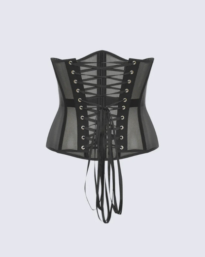 Sexy Mesh Lace-Up Corset
