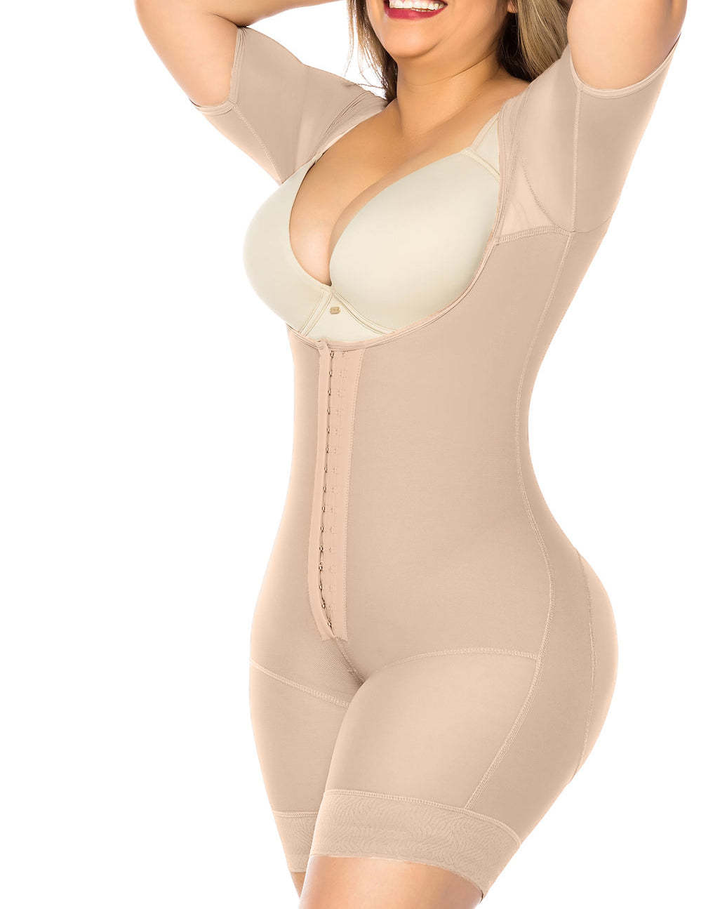 Open Bust Shapewear Hip Lift Faja Compression Postpartum Bodysuit