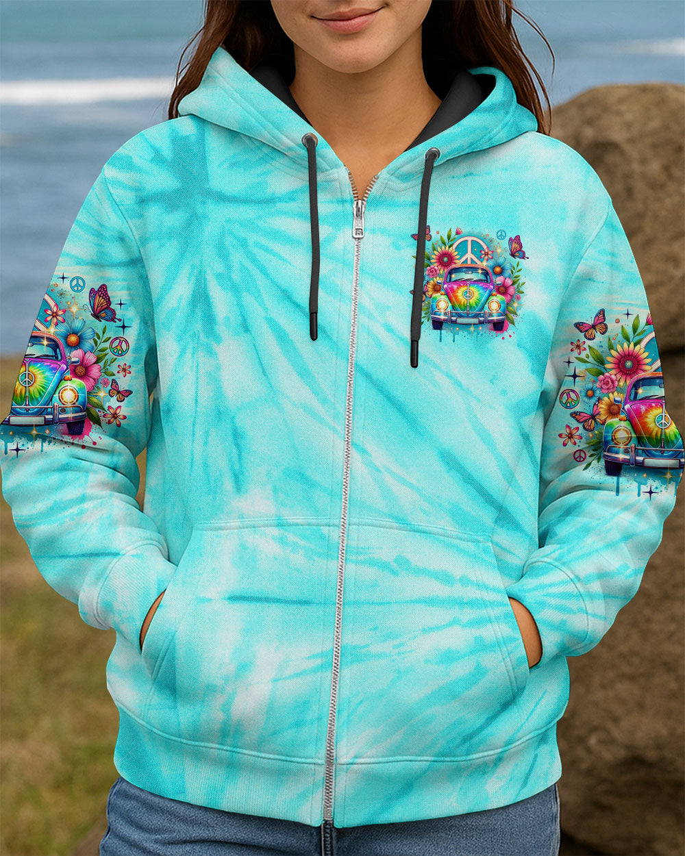 RUNNING AGAINST THE WIND CAR TIE DYE  ALL OVER PRINT - TLNO2203252