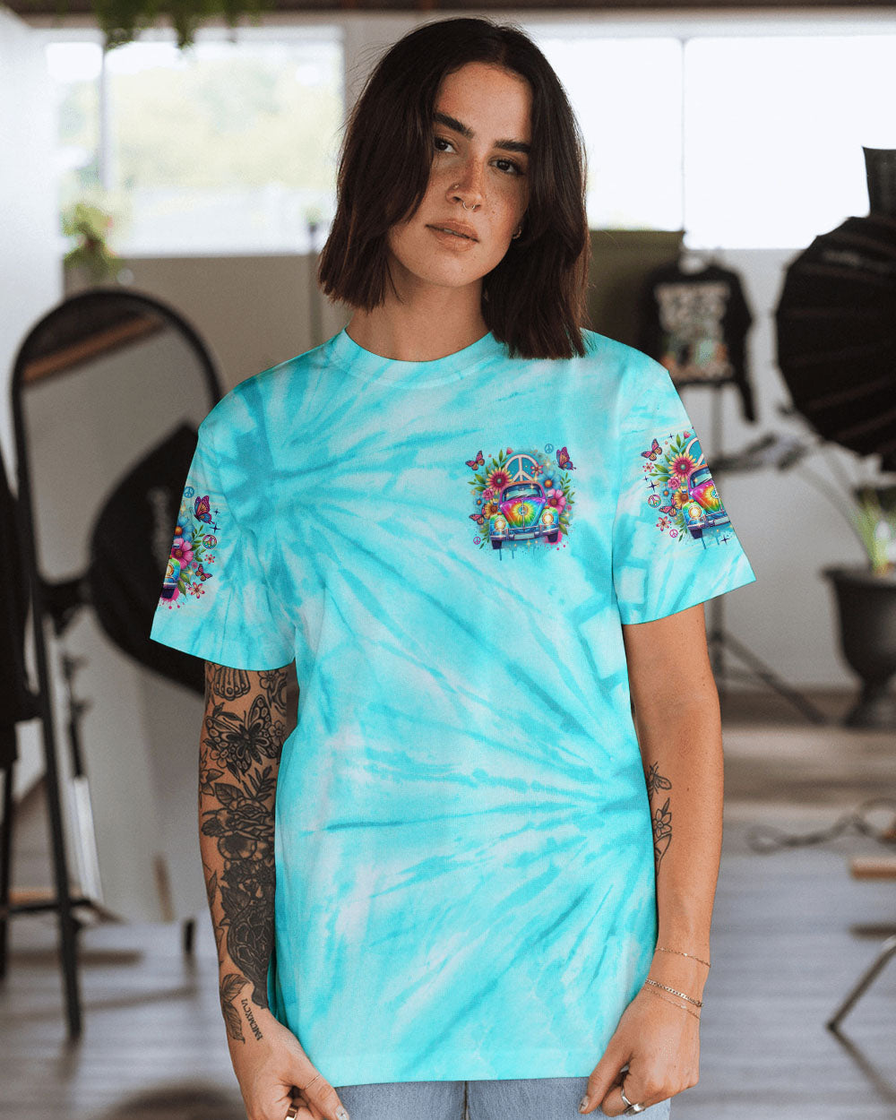 RUNNING AGAINST THE WIND CAR TIE DYE  ALL OVER PRINT - TLNO2203252