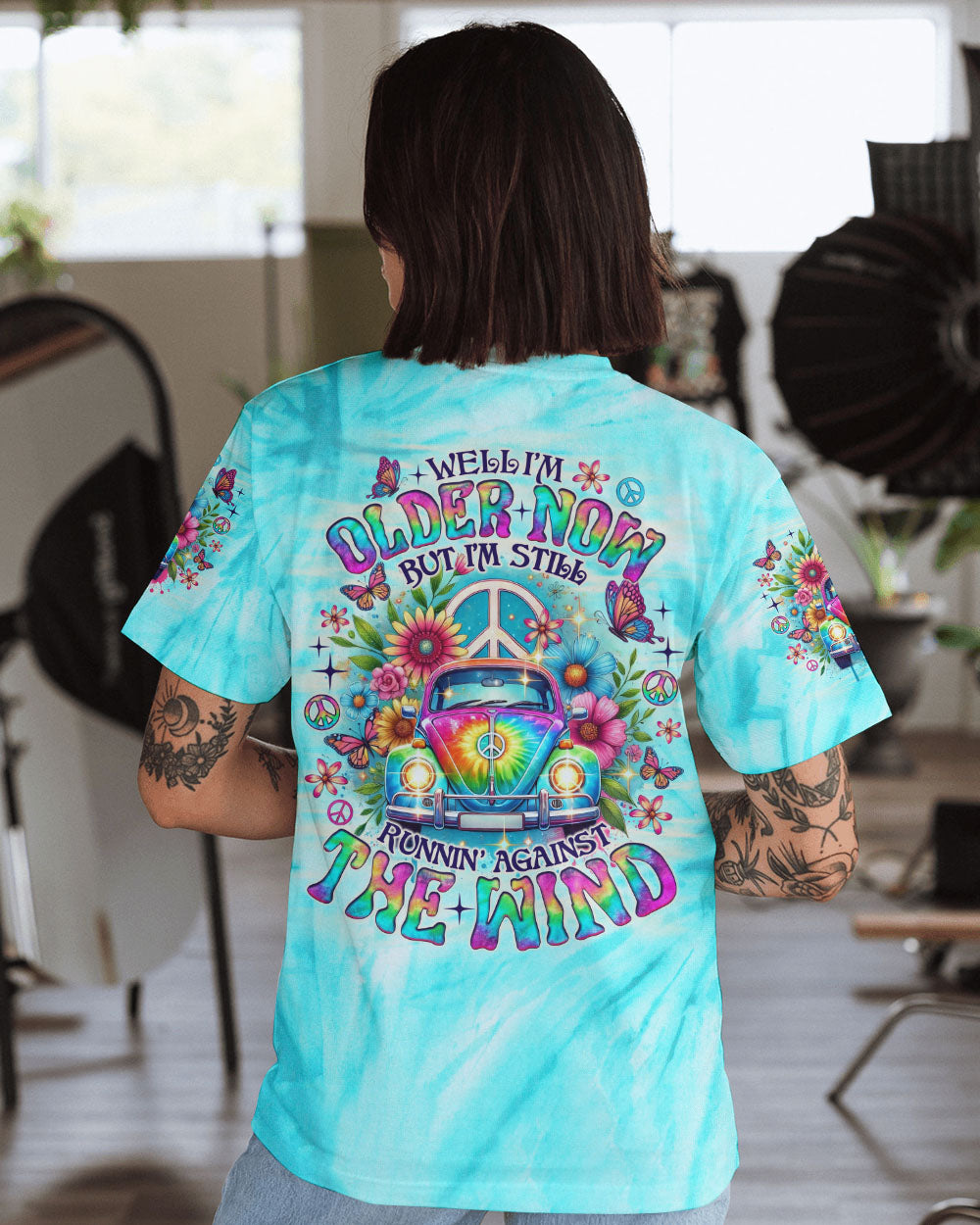 RUNNING AGAINST THE WIND CAR TIE DYE  ALL OVER PRINT - TLNO2203252