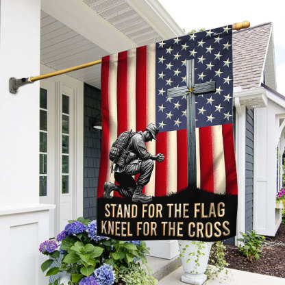 American Flag with Cross Veterans Day Christ Flag  3-Day Shipping