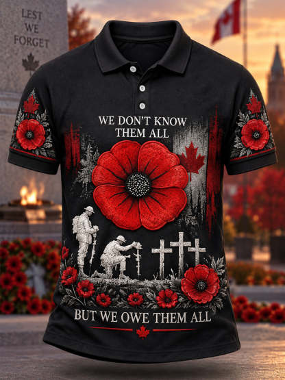 Men's Remembrance Day Print Polo Shirt