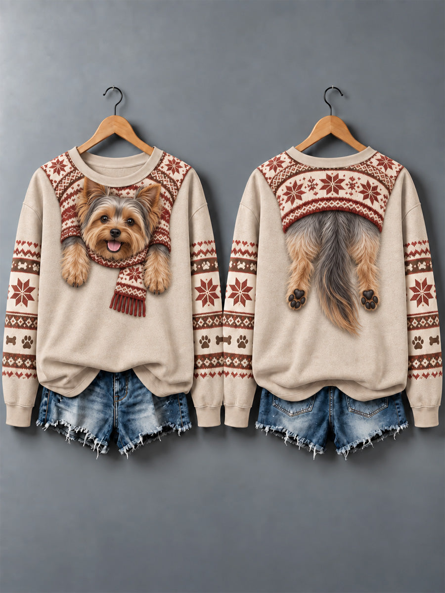 Women's Cute Animal Print Autumn And Winter Sweatshirt - Design 6 - Creamy-White