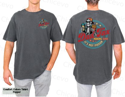 Dad Tax Washed And Distressed Pattern Crew Neck T-Shirt