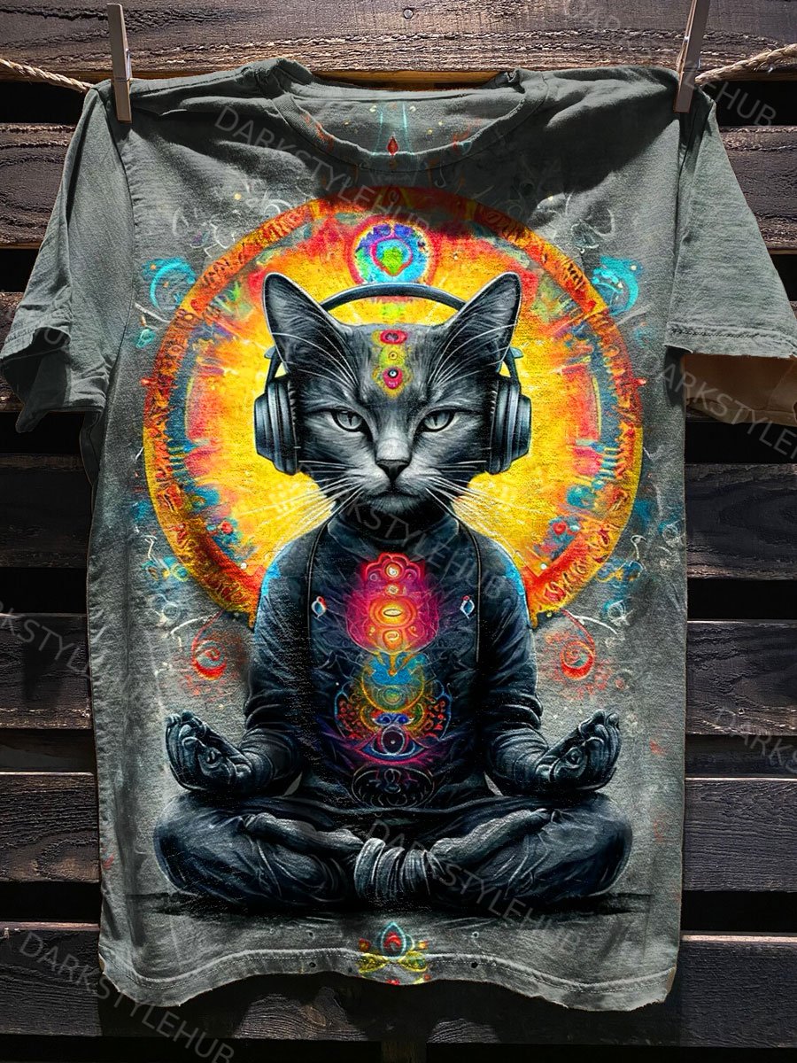 Cat Fancy Art Print Casaul Short Sleeve T-shirt