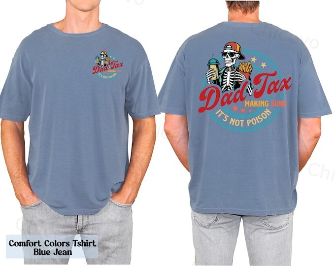 Dad Tax Washed And Distressed Pattern Crew Neck T-Shirt