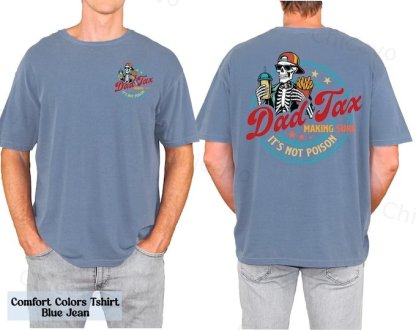 Dad Tax Washed And Distressed Pattern Crew Neck T-Shirt