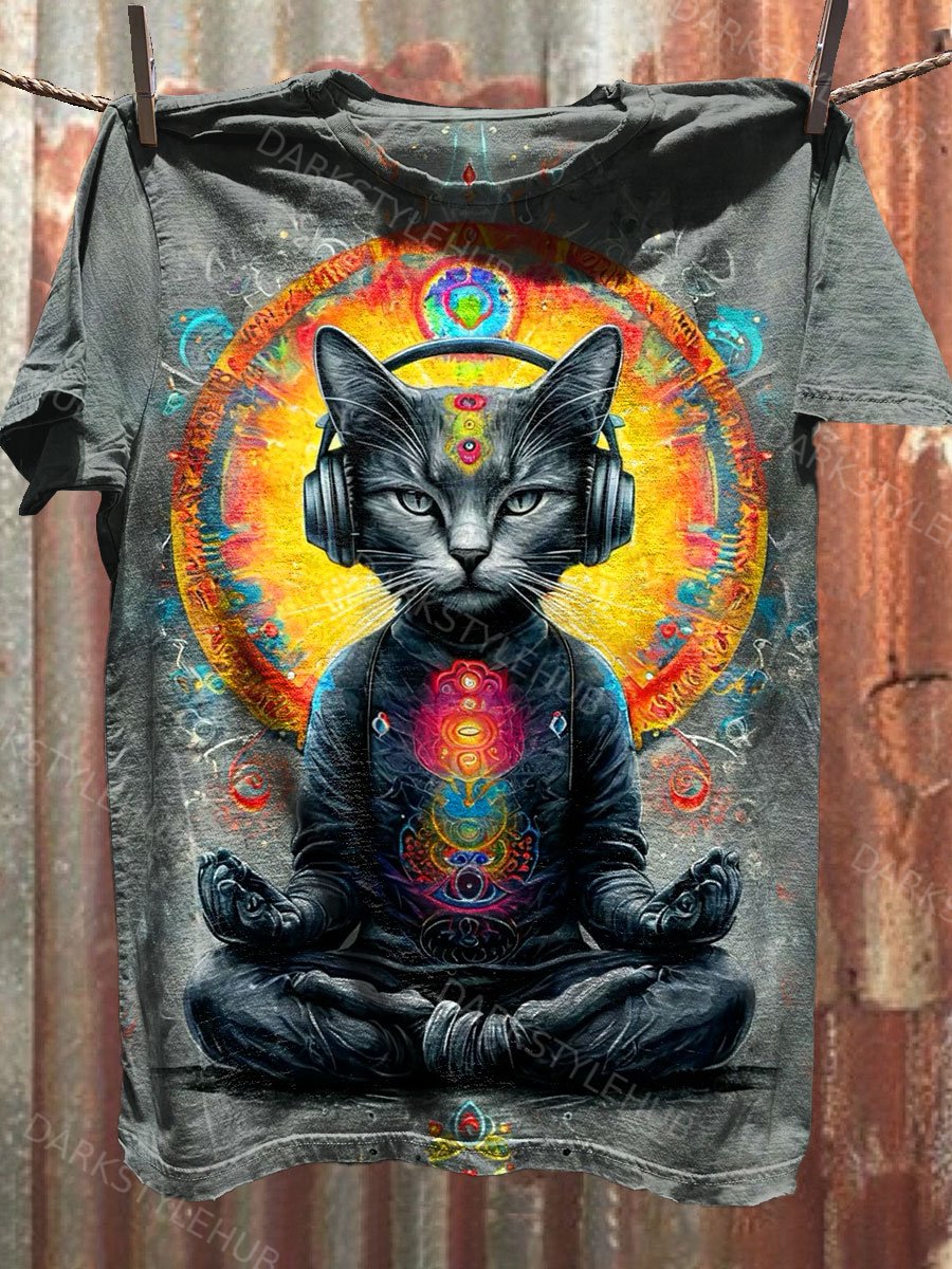 Cat Fancy Art Print Casaul Short Sleeve T-shirt