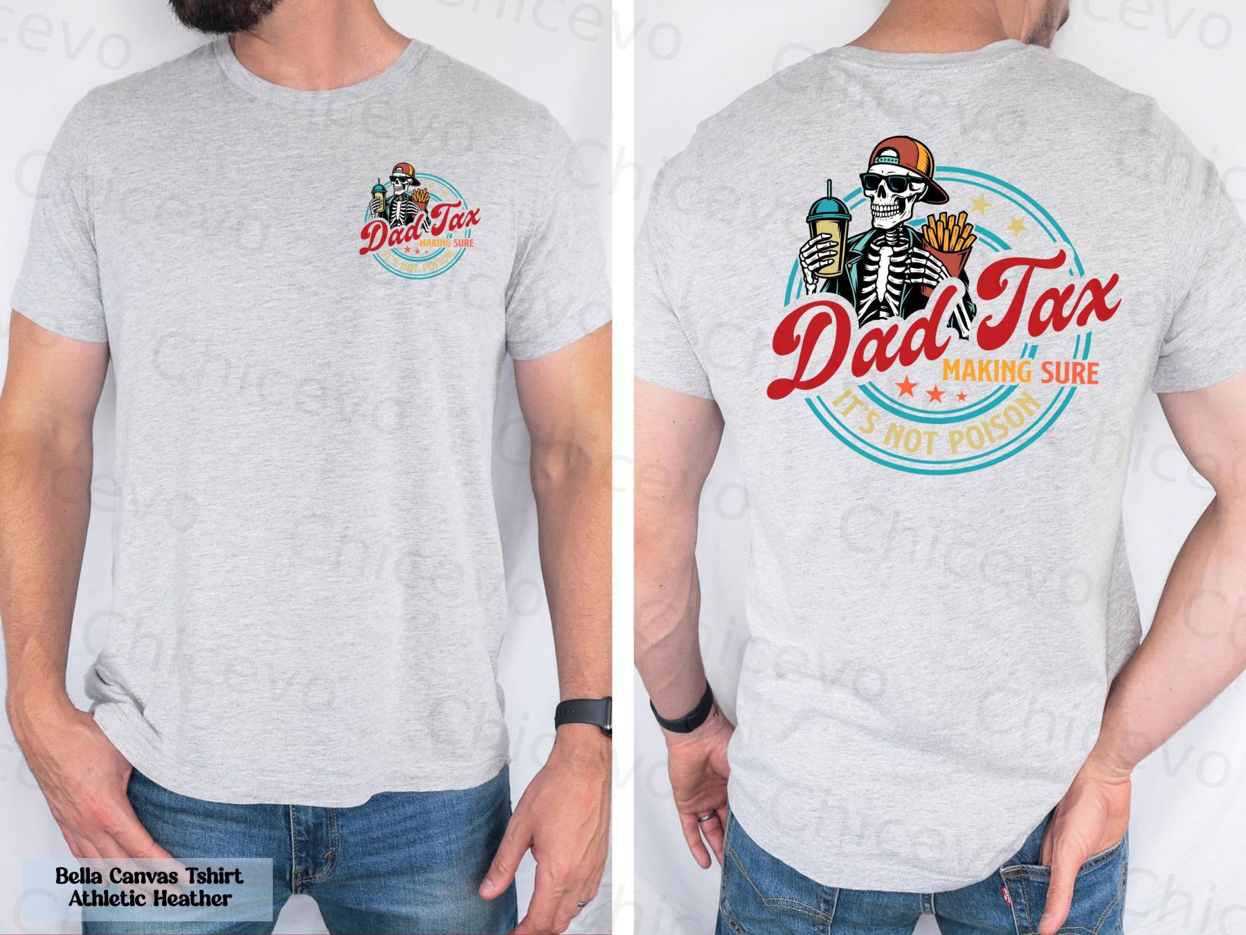 Dad Tax Washed And Distressed Pattern Crew Neck T-Shirt