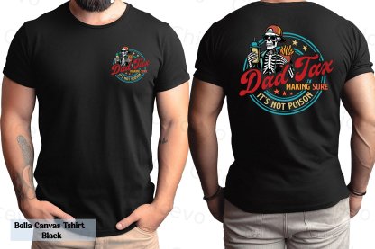 Dad Tax Washed And Distressed Pattern Crew Neck T-Shirt