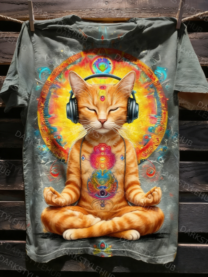 Cat Fancy Art Print Casaul Short Sleeve T-shirt