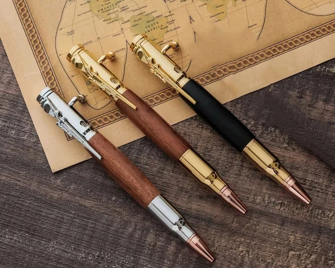 🖊100% Handmade Bolt Action Wooden Bullet Pen | Crafted From Real Wood & Bullet Casing