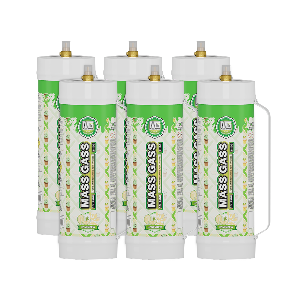MassGass 3.3L/2112g -Honeydew Flavor Whipped Nitrous Oxide Cream Charger Tanks