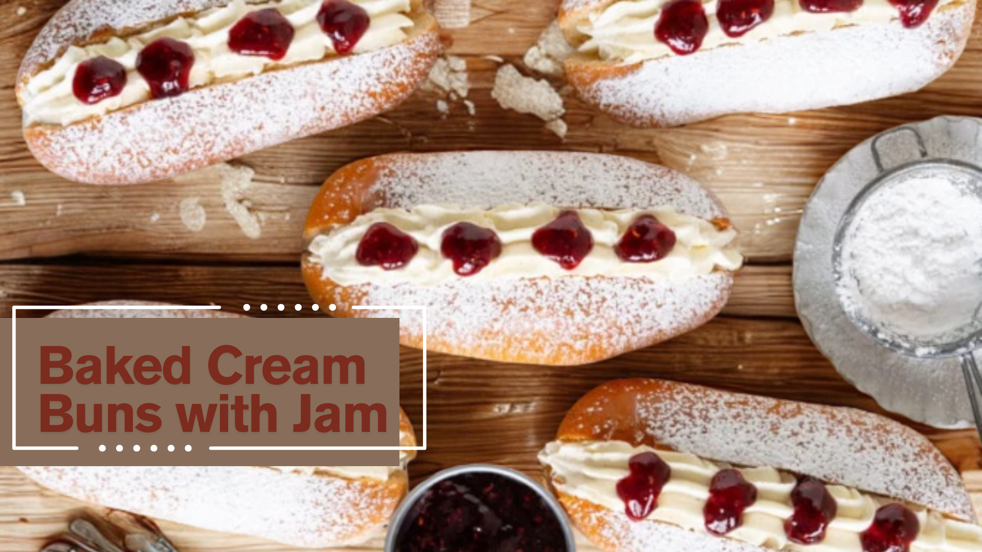 Baked Cream Buns with Jam recipe