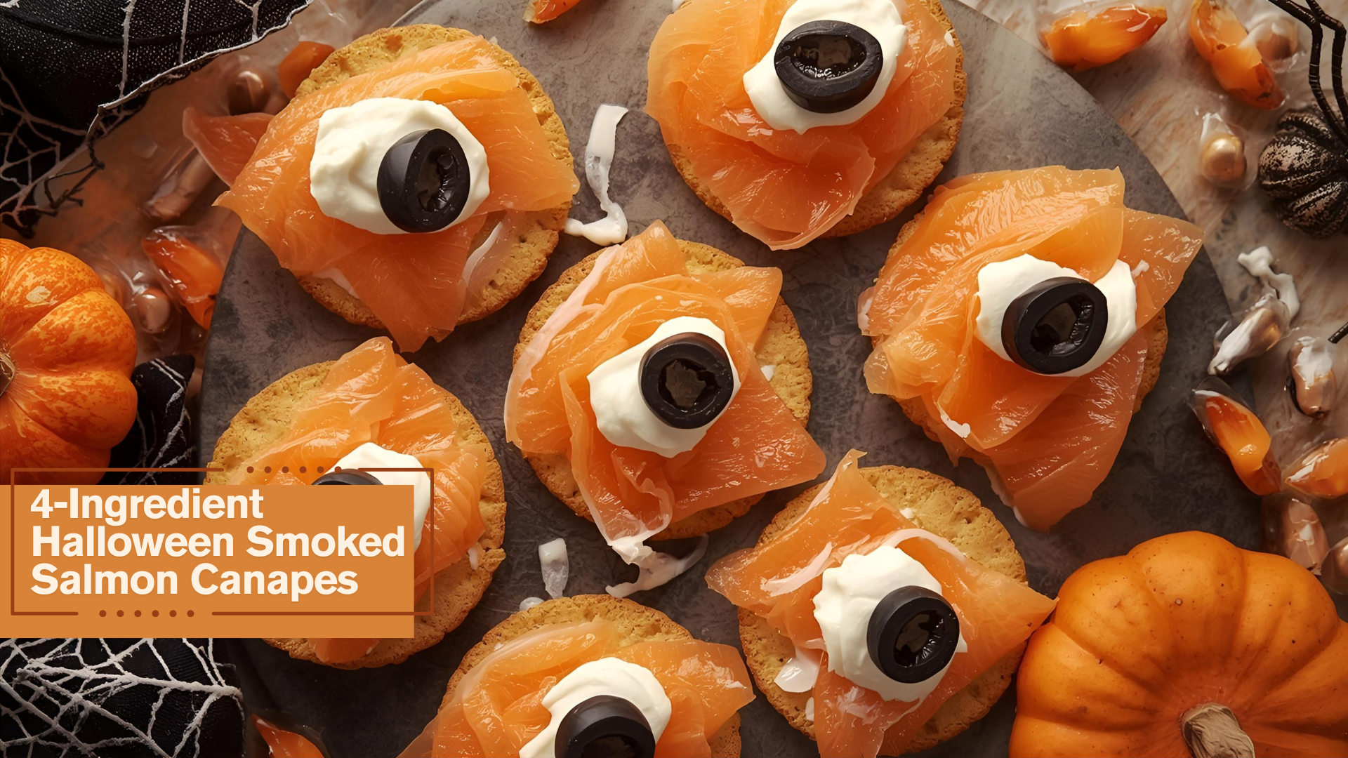 Halloween Smoked Salmon Canapes recipe