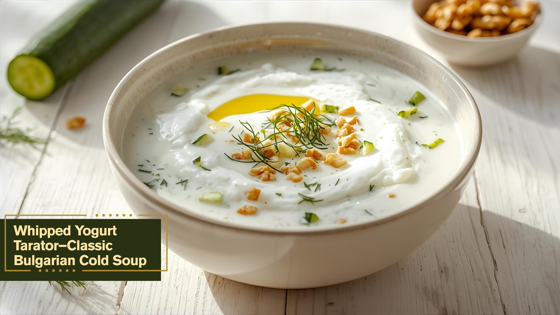 Whipped Yogurt Tarator–Classic Bulgarian Cold Soup recipe