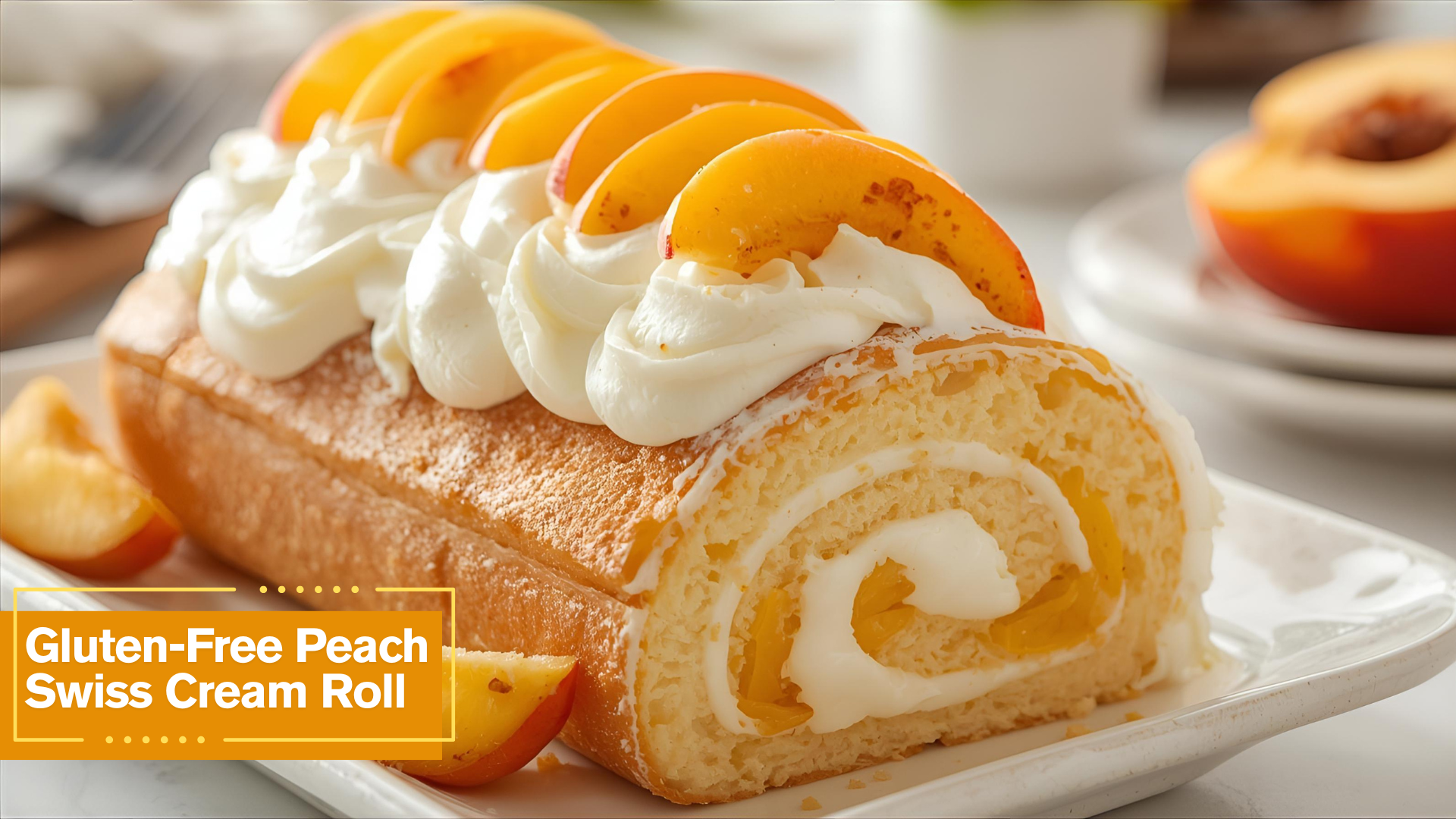 Gluten-Free Peach Swiss Cream Roll recipe