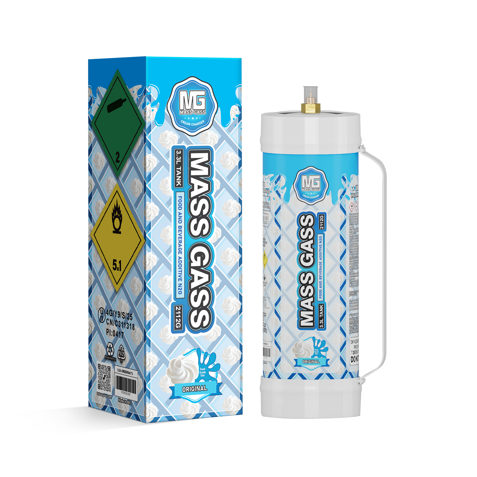 MassGass 3.3L/2112g -Original Flavor Whipped Cream Chargers