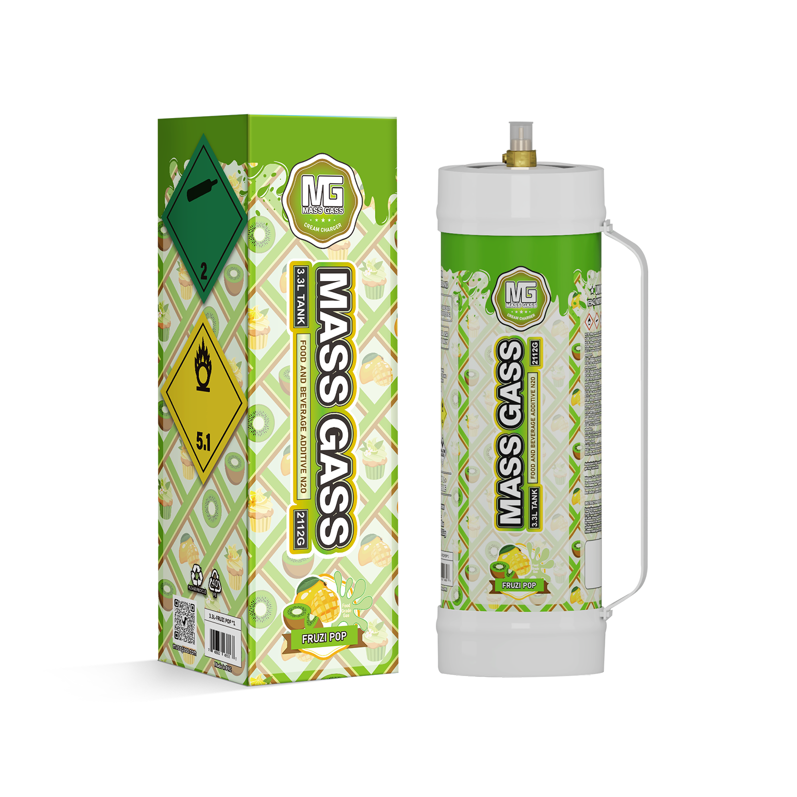 Massgass Fruzi Pop 3.3L (2112g) Cream Charger