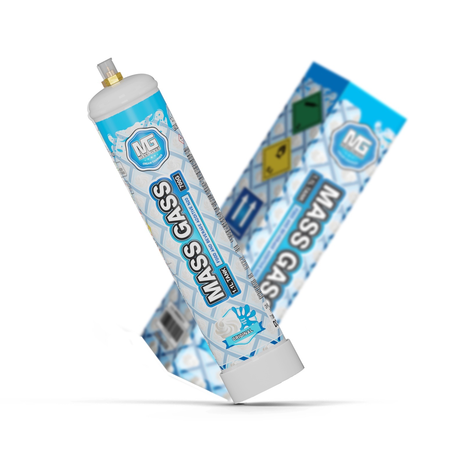 MassGass Original Flavor Whipped Cream Chargers | 1.1L & 3.3L N2O Tanks