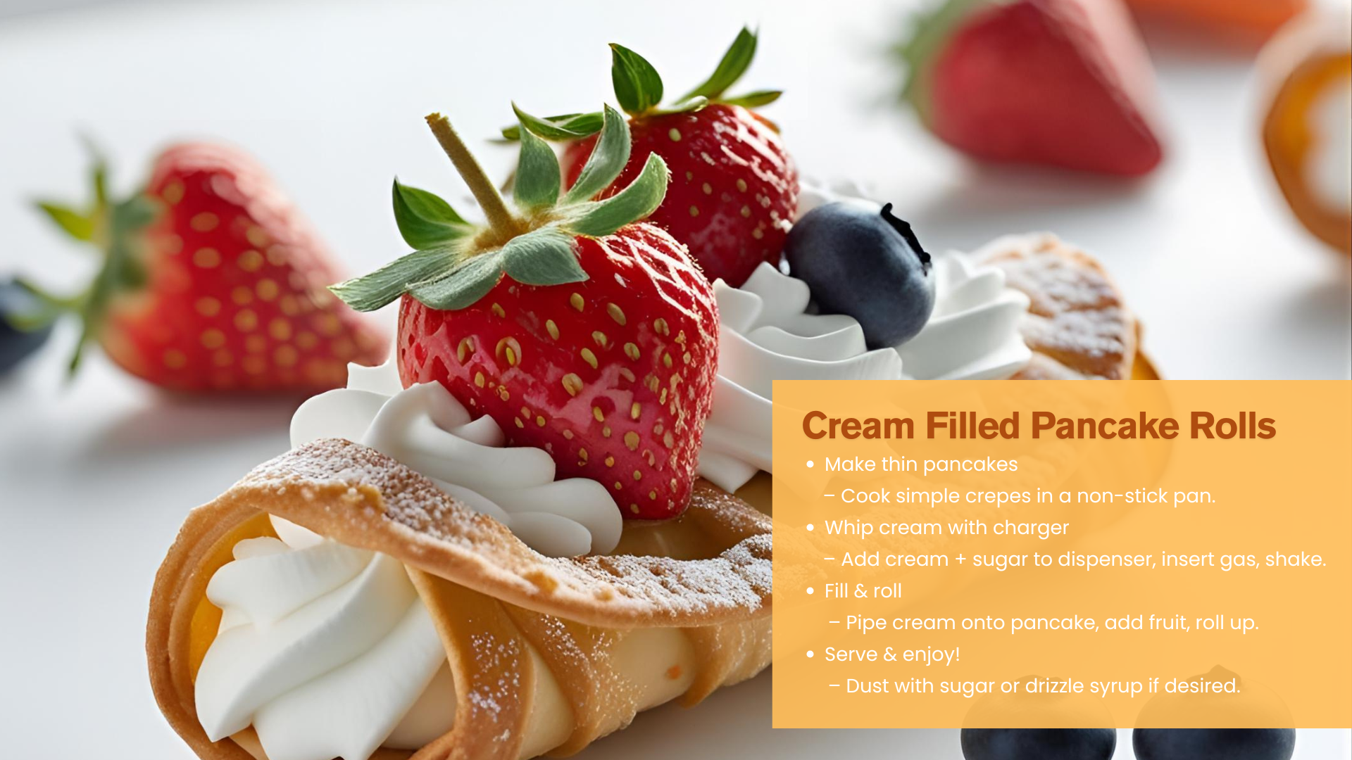 Cream Filled Pancake Rolls