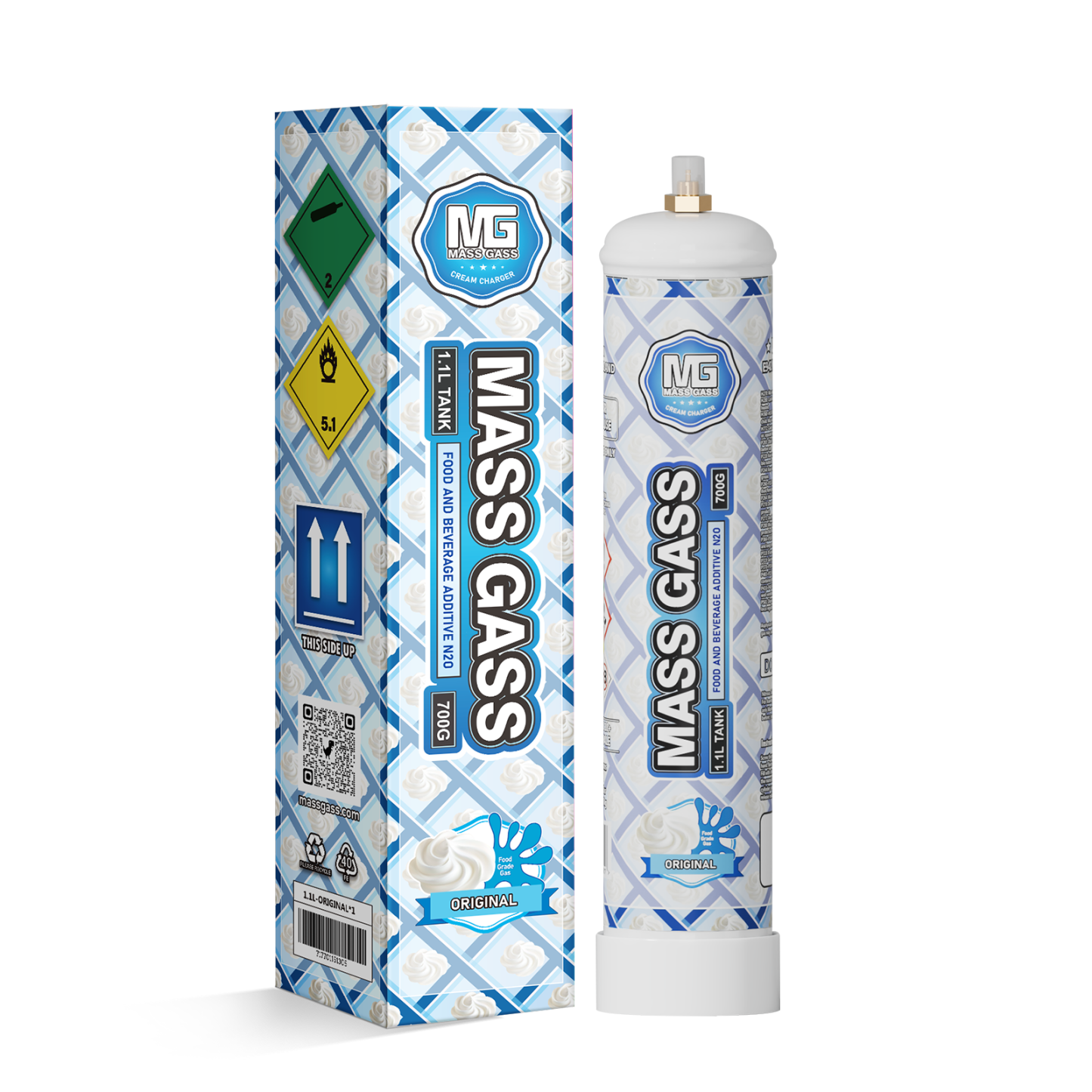 MassGass Original Flavor Whipped Nitrous Oxide Cream Chargers-MassGass