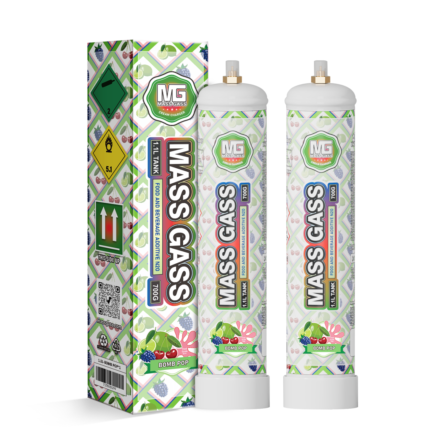 MassGass Bomb Pop Flavor Whipped Cream Chargers