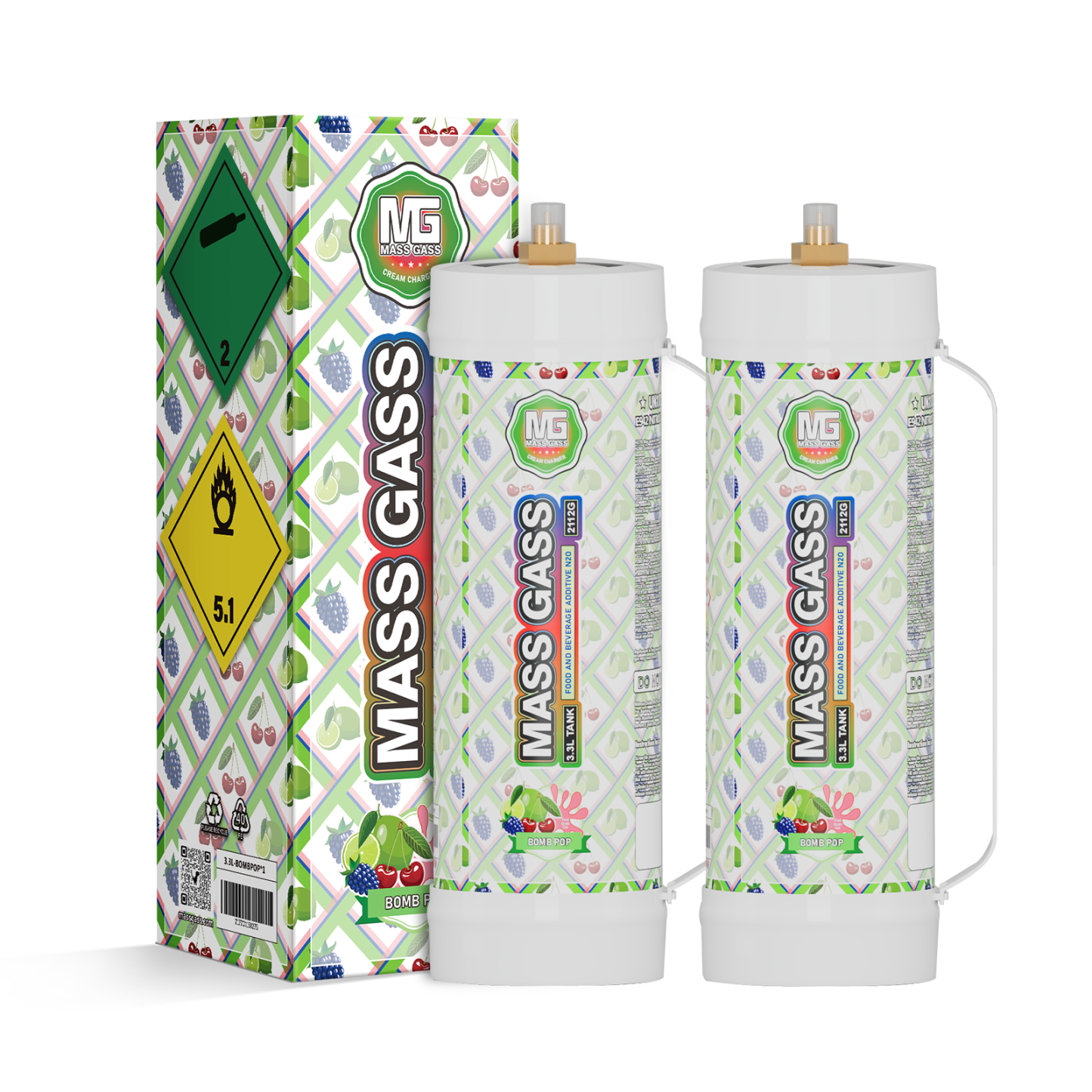 MassGass Bomb Pop Flavor Whipped Cream Chargers