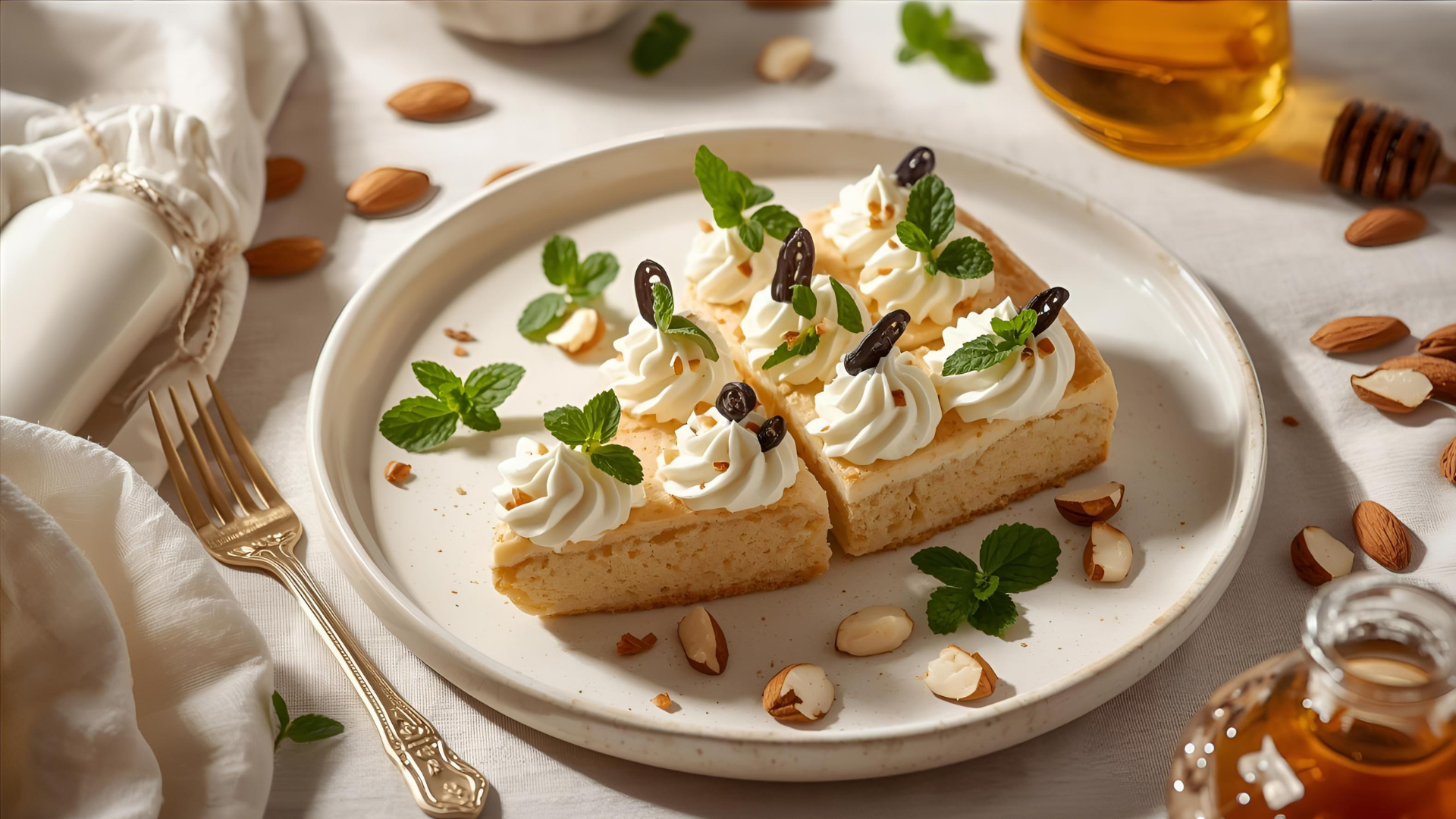 Grain-Free Vanilla Cake with Yogurt Cream