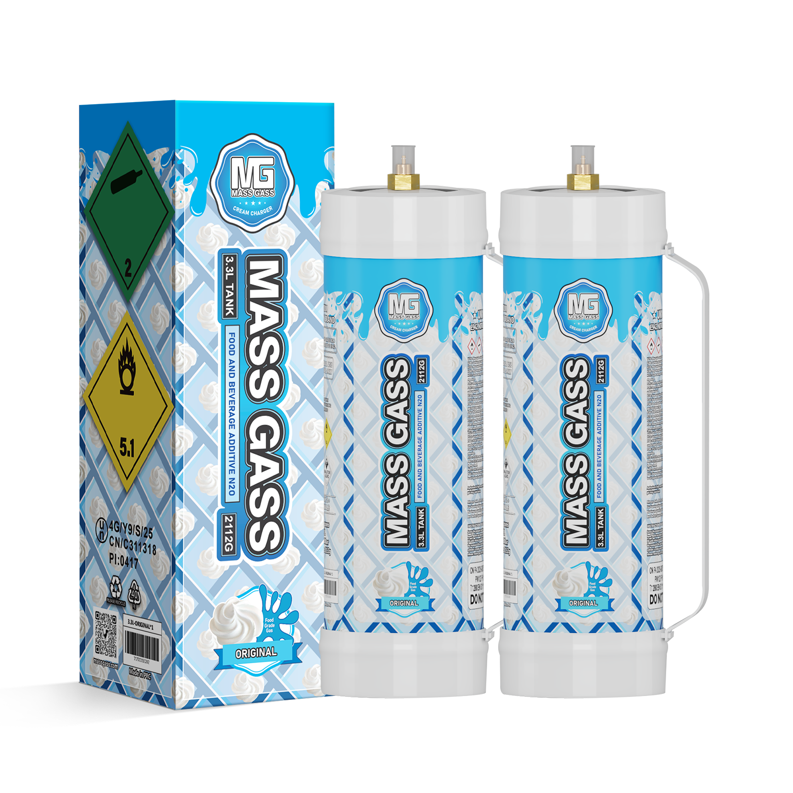 MassGass 3.3L/2112g -Original Flavor Whipped Cream Chargers