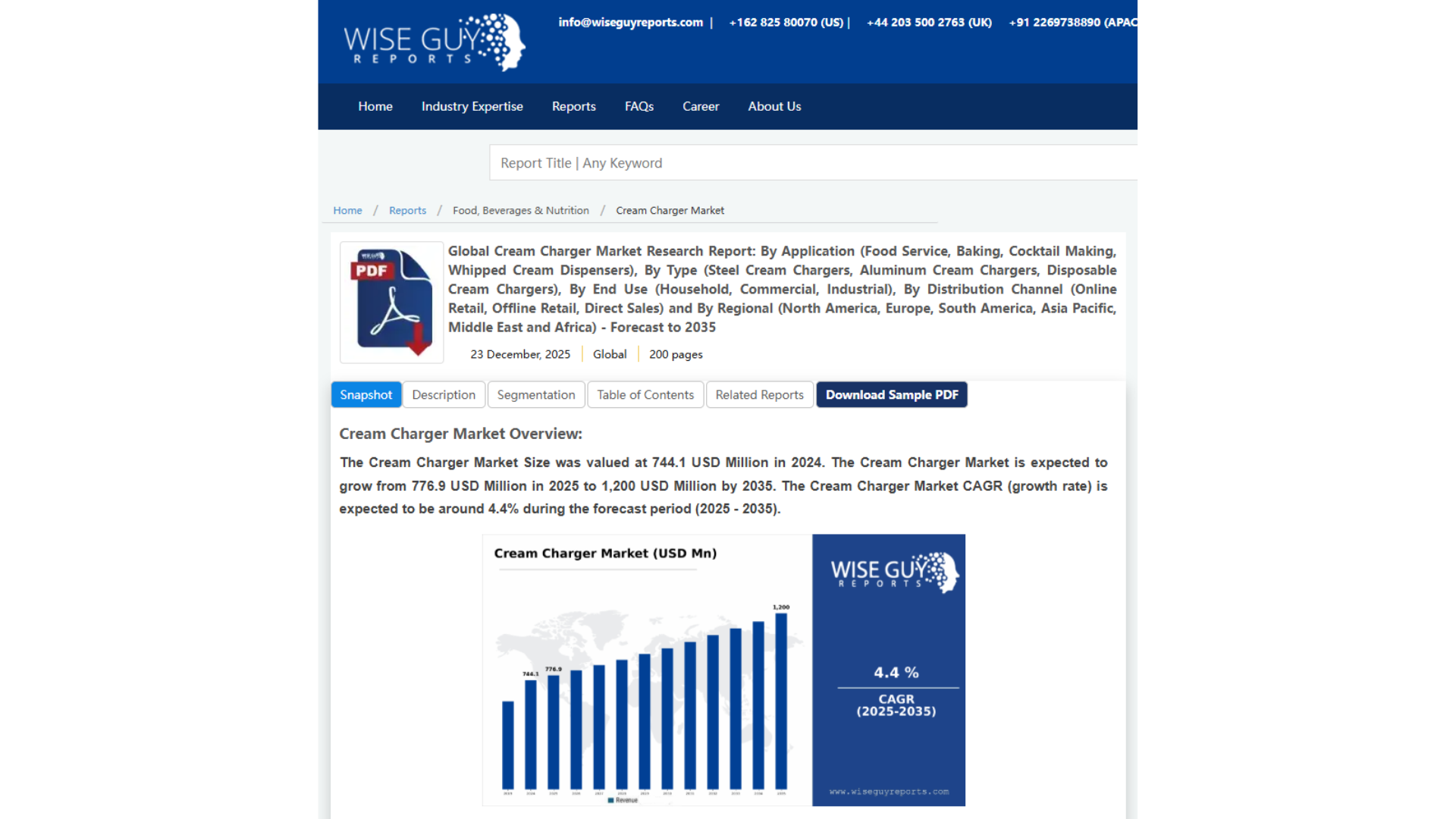 Cream Charger Market Overview