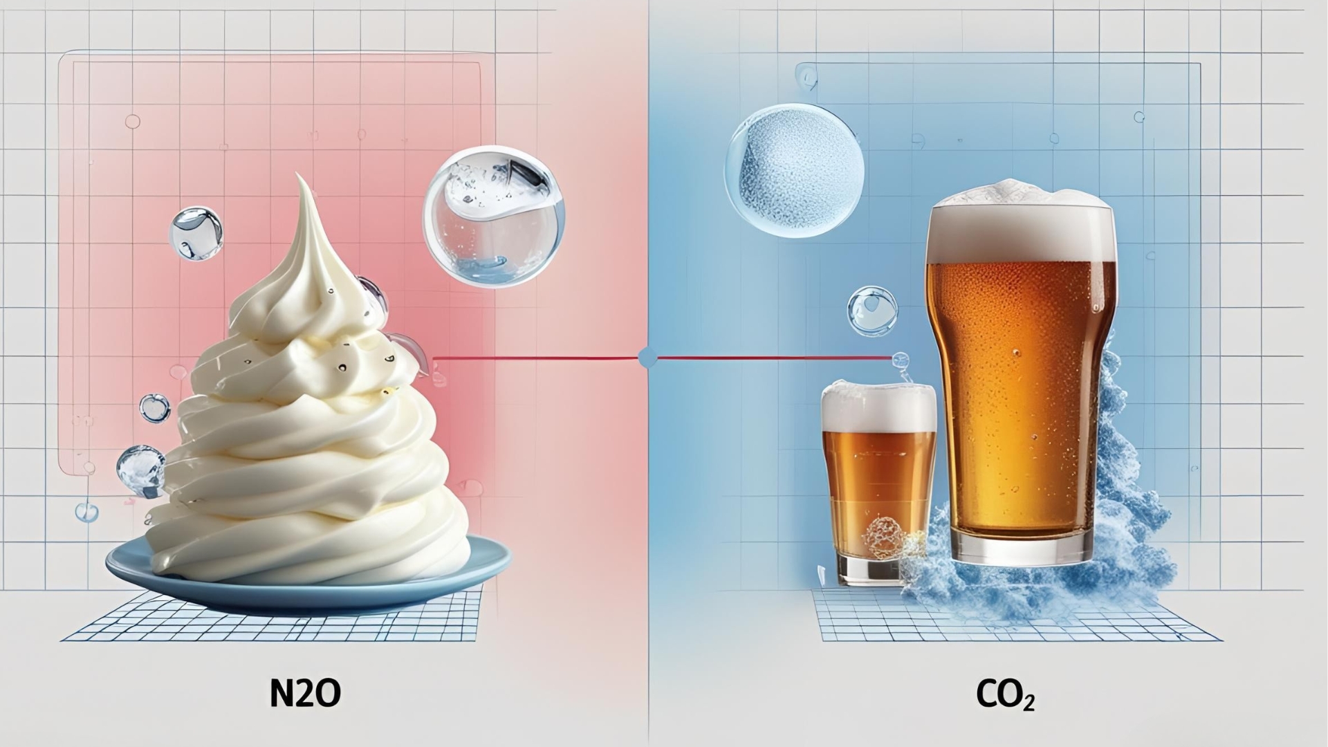 Cream and sparkling water