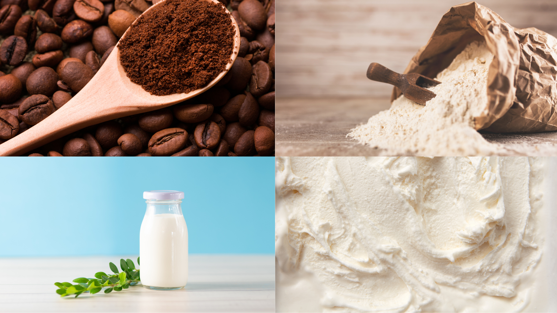 ingredients for Iced Coffee Cream Puffs