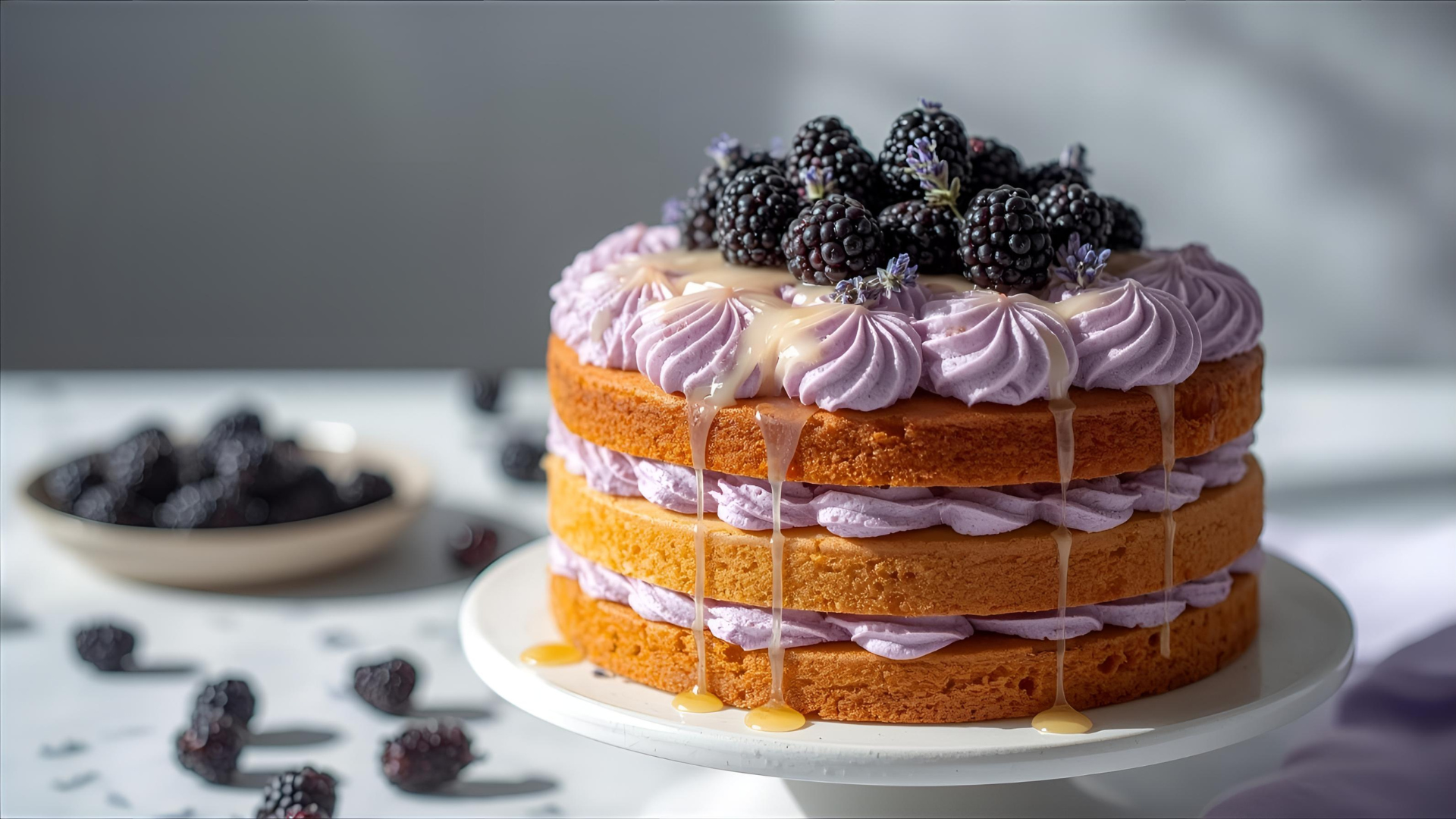 Lavender Lemon Blackberry Cake