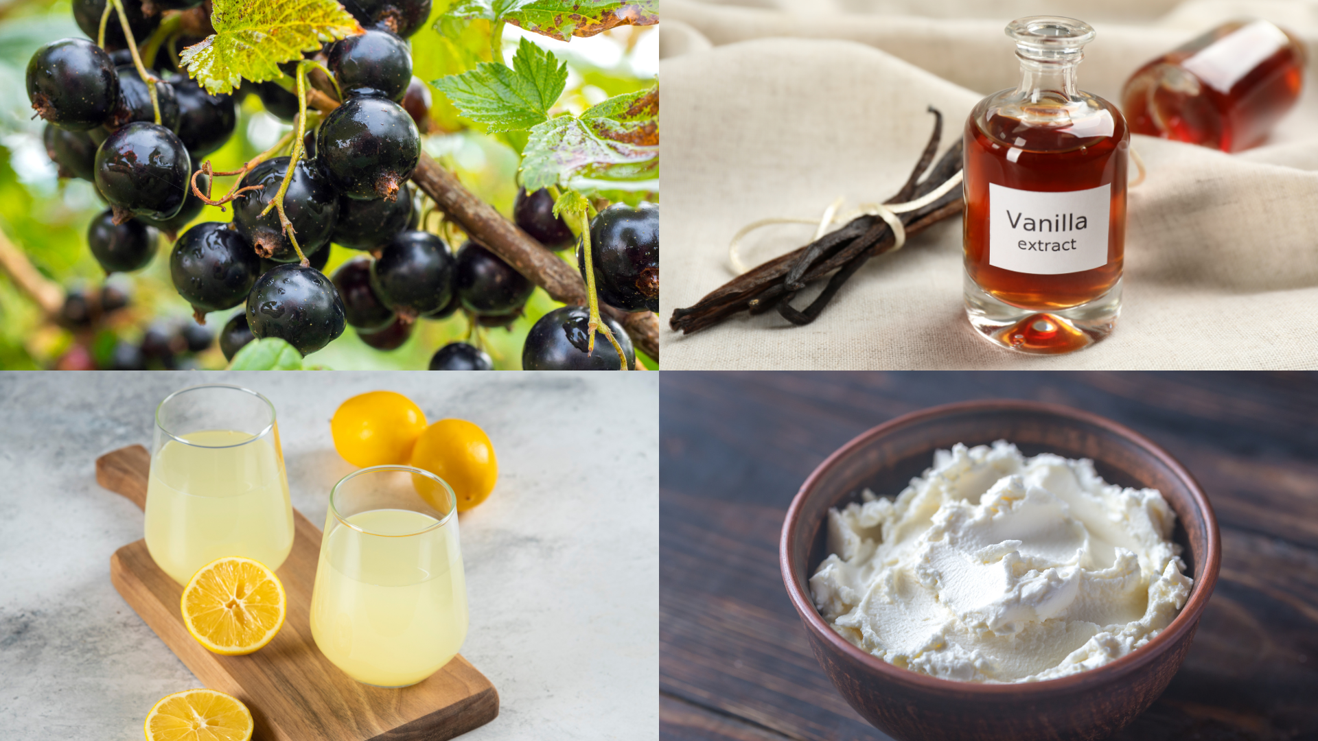 ingredients for Blackcurrant Mousse