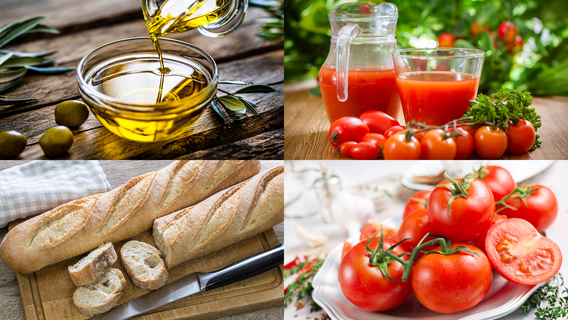 ingredients for Bruschetta&nbsp;withTomato Foam
